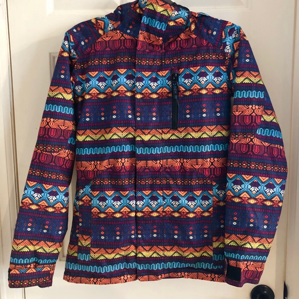 Burton DryRide Snowboard Jacket XS Aztec Pattern